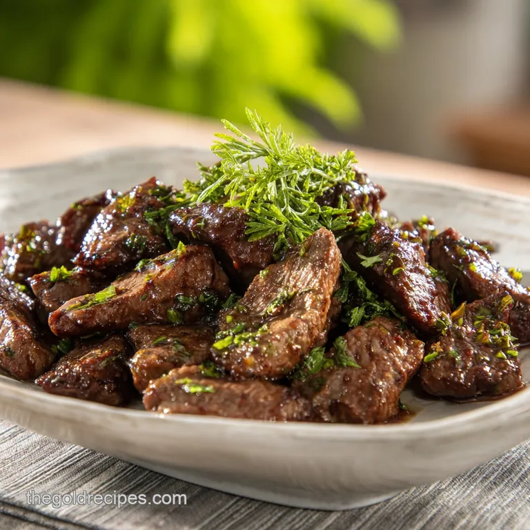 Tender beef liver, pan-fried and arranged next to sauteed onions, creating a balanced & delicious dish.
