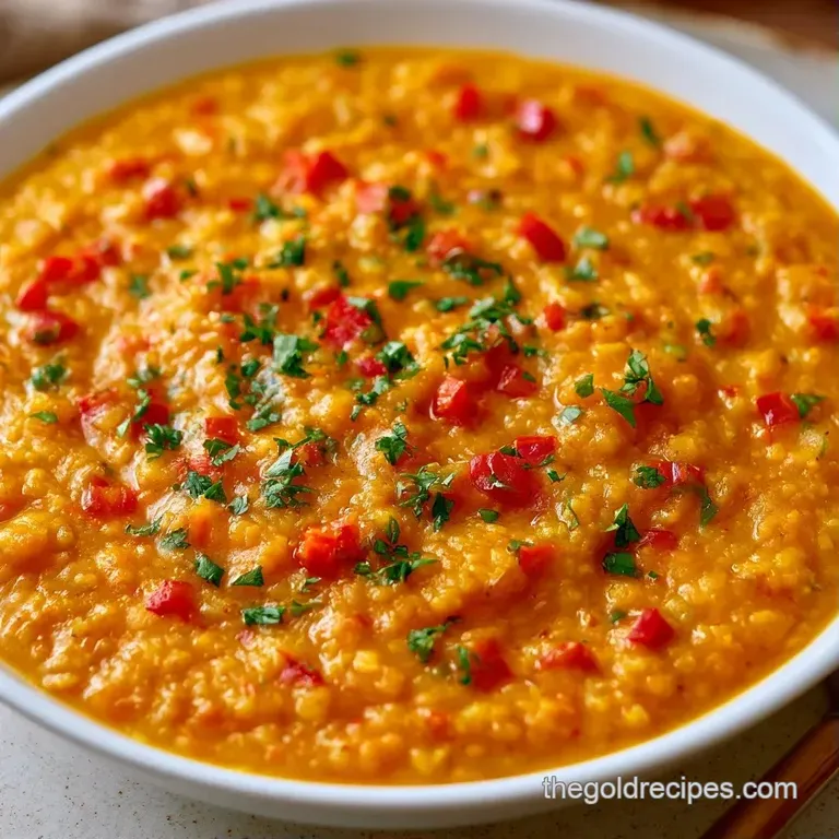 A vibrant yellow lentil stew served in a ceramic bowl alongside fluffy white rice and a toasted garlic naan bread.