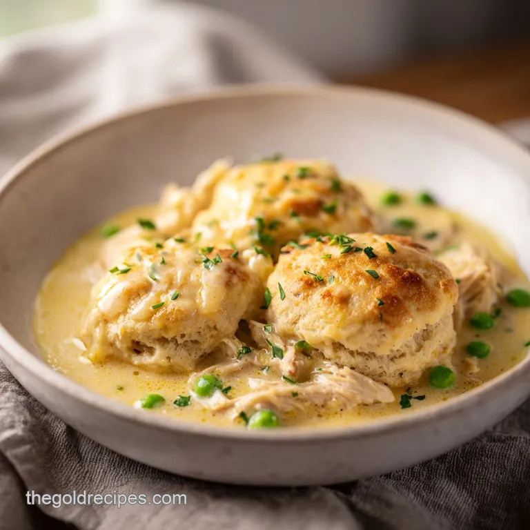 Crockpot Chicken and Dumplings with Biscuits