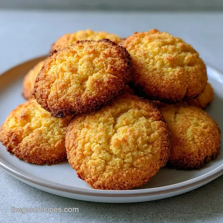 Elegant stack of pale, sandy-textured biscuits on a rustic linen napkin next to a glass of cold, creamy milk.