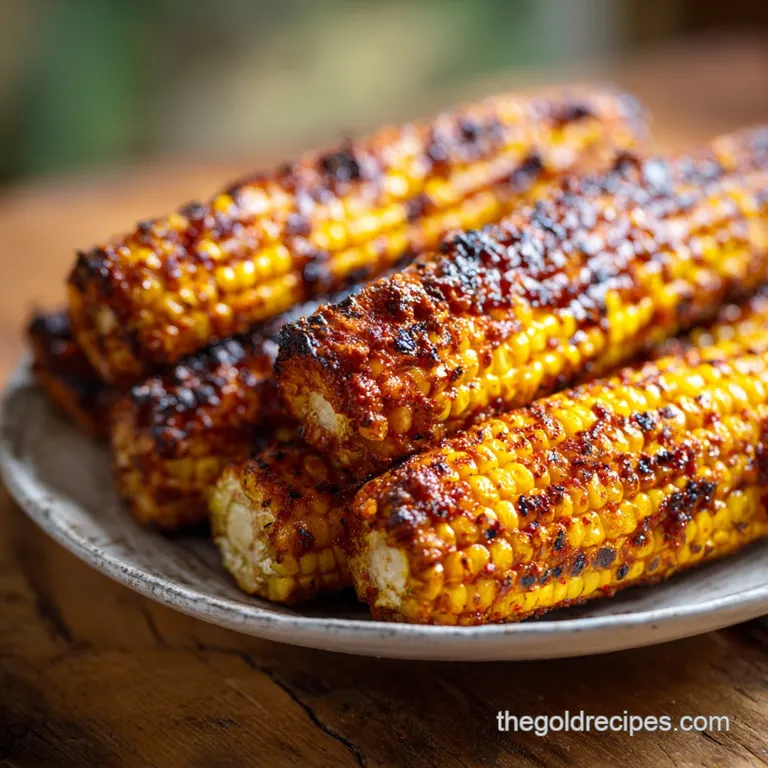 Perfectly charred corn ribs, sprinkled with herbs, artfully arranged on a white plate, enticing with smoky aroma.