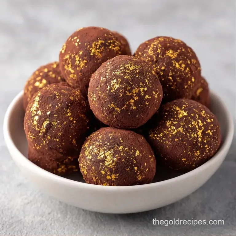 Elegant arrangement of matte cocoa spheres on a white porcelain plate with a swirl of red raspberry sauce.