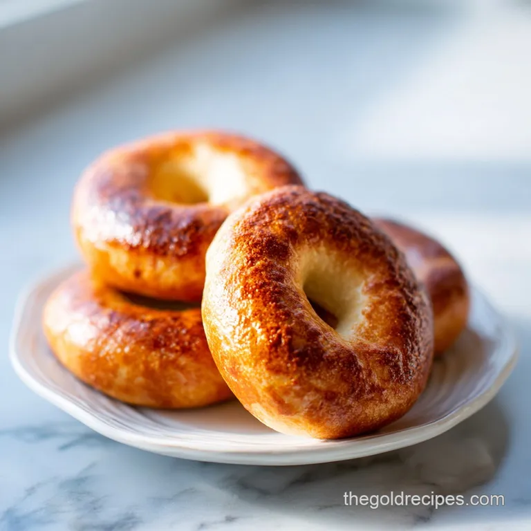 Toasted bagel halves topped with a thick layer of creamy white spread and fresh green herbs on a textured ceramic plate.