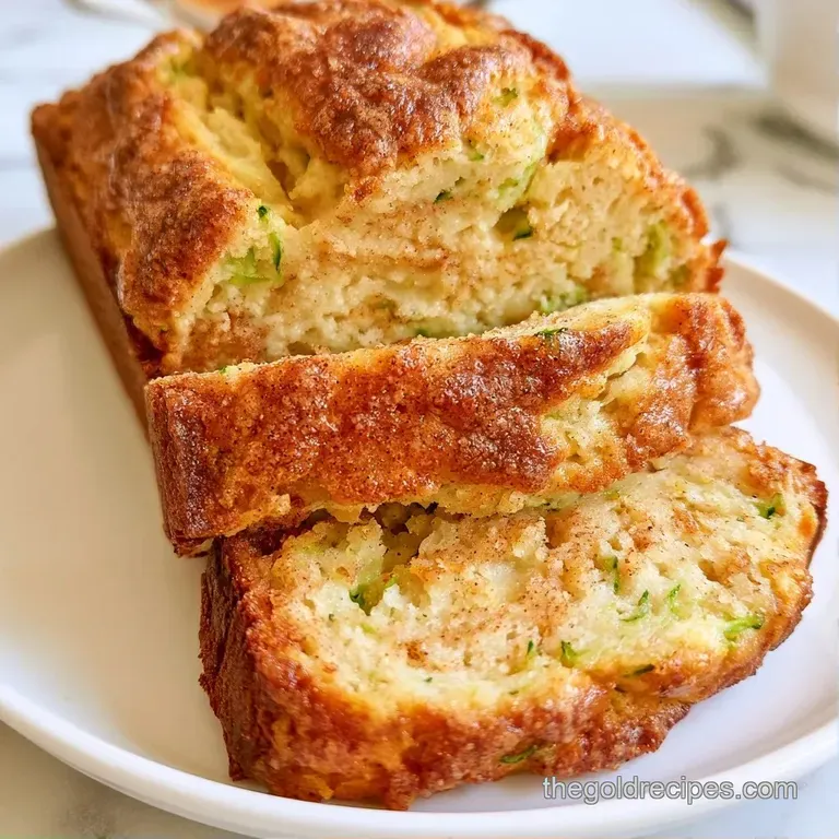 A thick, golden slice of moist quick bread resting on a white ceramic plate beside a small dollop of creamy butter.