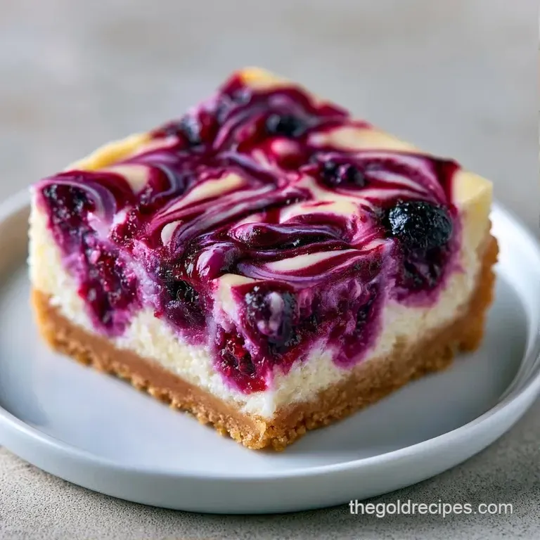 A square of creamy yellow cake topped with fresh blueberries and a sprig of mint on a minimalist ceramic platter.