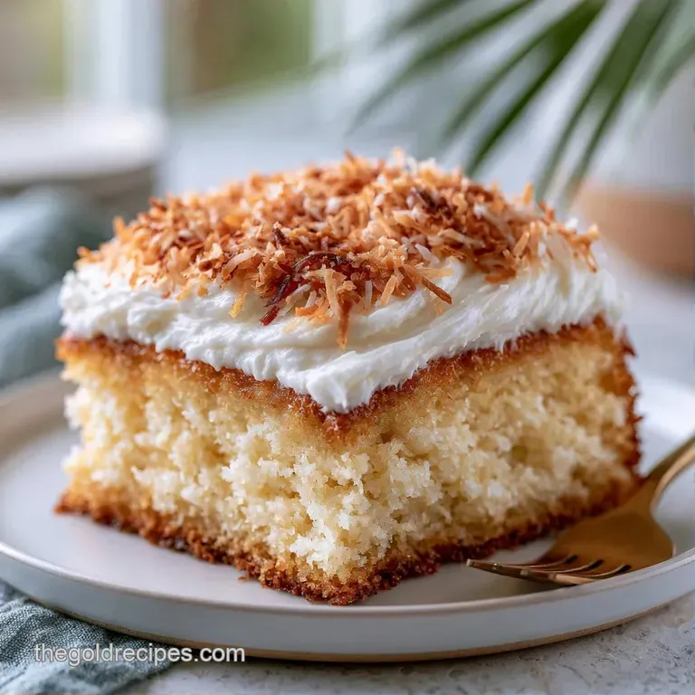 Elegant slice of snowy white cake on a ceramic plate, garnished with a fresh mint leaf and a polished silver fork.