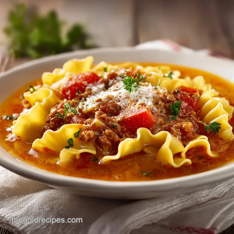 Mouthwatering One Pot Lasagna Soup