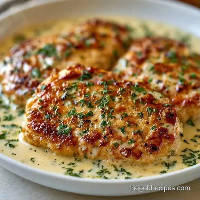 Tender chicken breast smothered in a velvety coconut sauce, garnished with bright cilantro on a white ceramic plate.