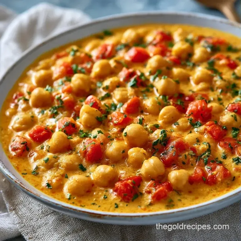Golden-hued chickpea stew paired with fluffy white rice and fresh coriander on a matte charcoal plate.