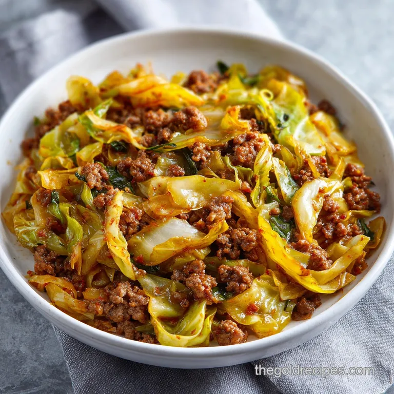 Savory Cabbage and Hamburger Meat Skillet