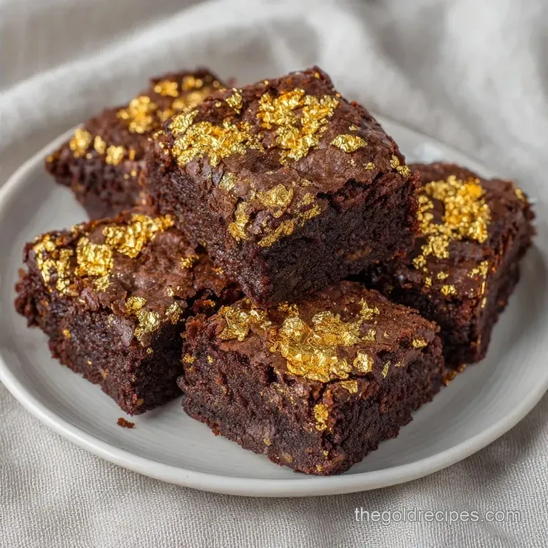 Sparkling Edible Gold Brownies: Shatter Crisp Top